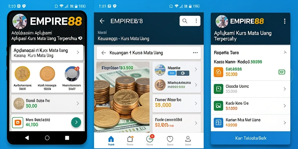 Tampilan antarmuka EMPIRE88 yang modern dan informatif untuk Kurs Mata Uang.