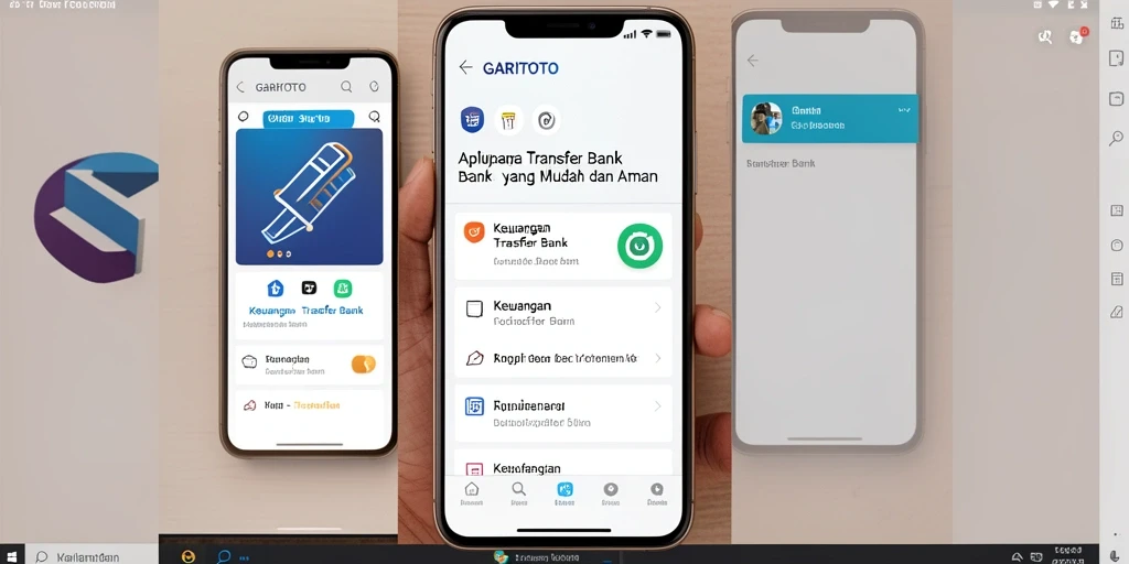 Screenshot utama GARITOTO menunjukkan antarmuka Transfer Bank yang intuitif.