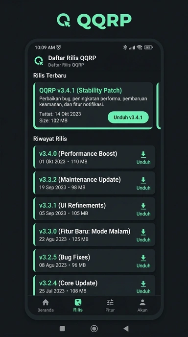Riwayat Versi qqrp untuk Pengguna Android